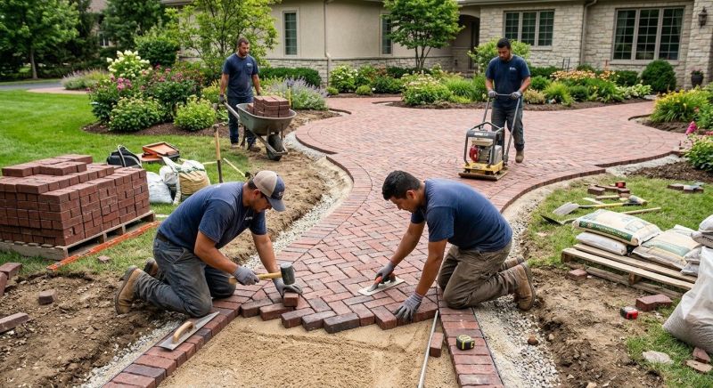 Brick Hardscape Installation in Burlington, VT
